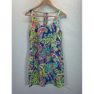 Lilly Pulitzer Silk Racerback Short Tank Dress‎ Toucan Beach Party Casual